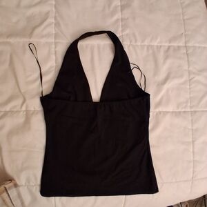 Gaze Black Halter Tank Top